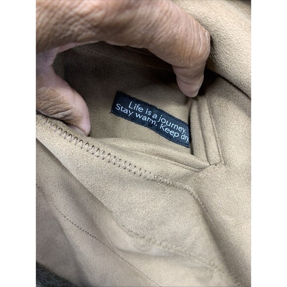 Vintage Women's Gallery Brown Faux Fur Polyester Button Down Long Coat Large - Picture 14 of 16